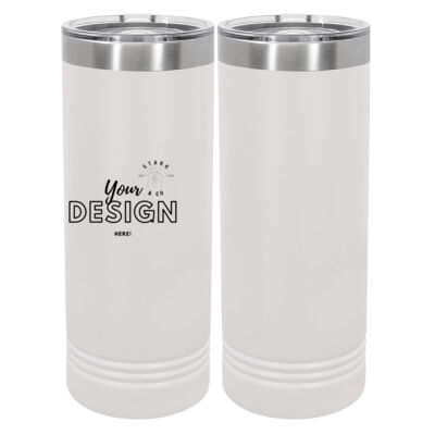 Your Design Here - 20 oz Stainless White Skinny Tumbler with Stainless Straw and Lid Thumbnail