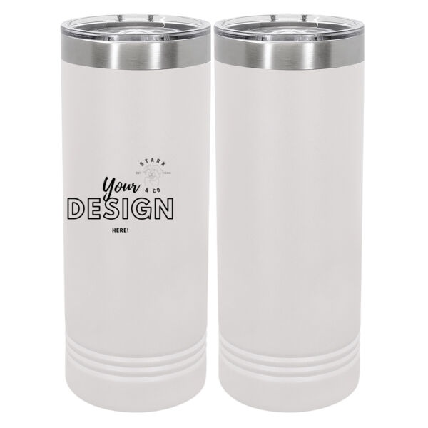 Your Design Here - 20 oz Stainless White Skinny Tumbler with Stainless Straw and Lid Thumbnail